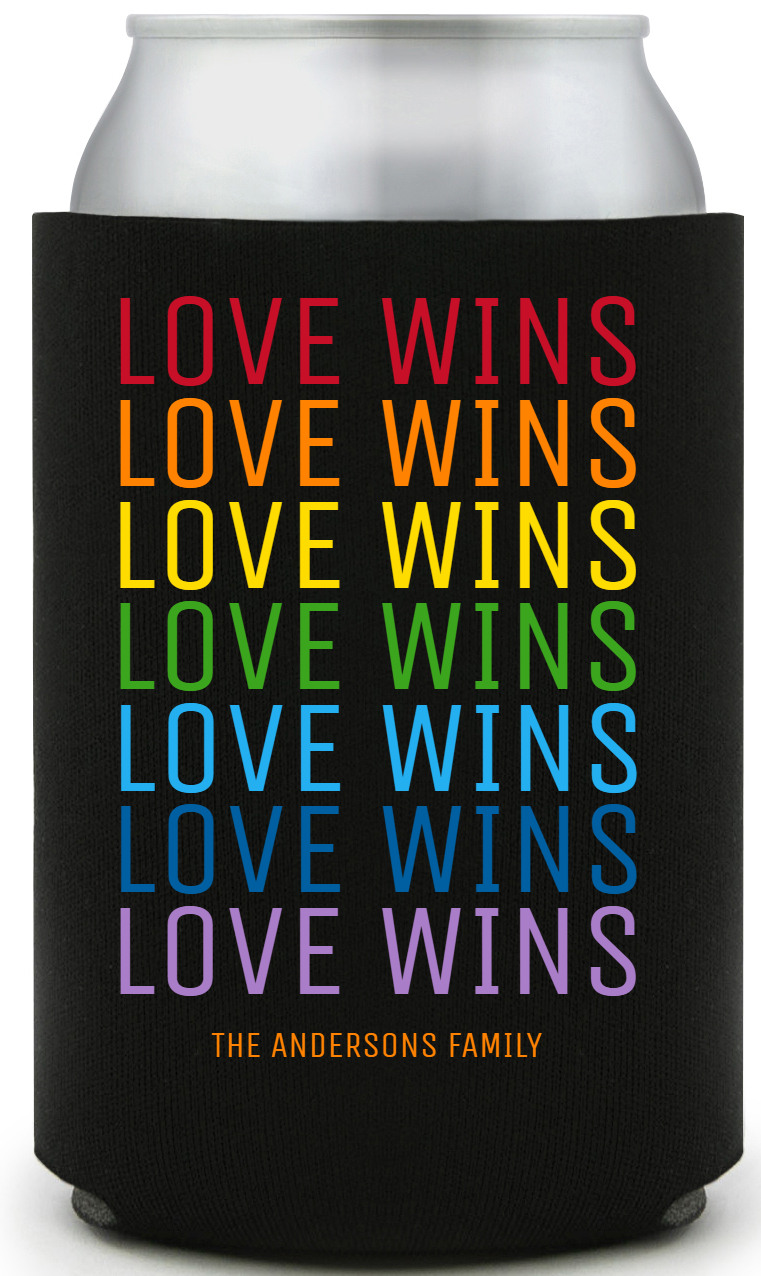 Love Wins Full Color Foam Collapsible Coolies All Over Print Style 173366