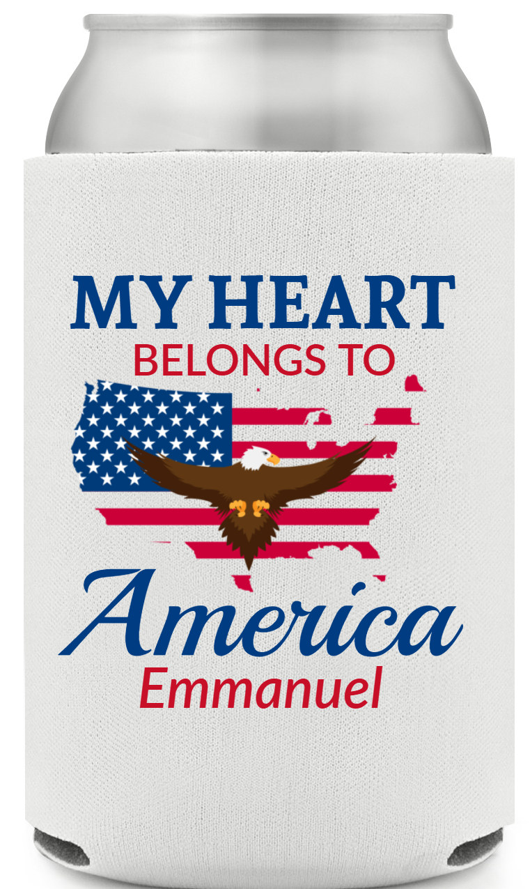 My Heart Belongs To America Full Color Foam Collapsible Coolies All Over Print Style 172706