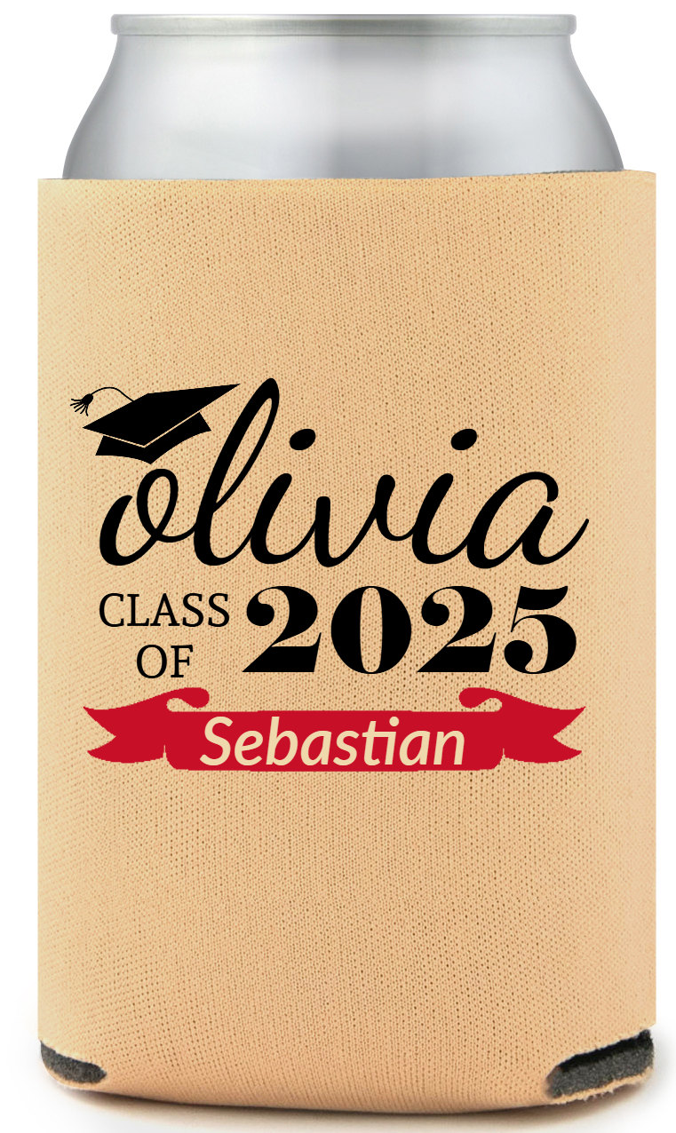 Olivia Class Of 2025 Full Color Foam Collapsible Coolies All Over Print Style 172446