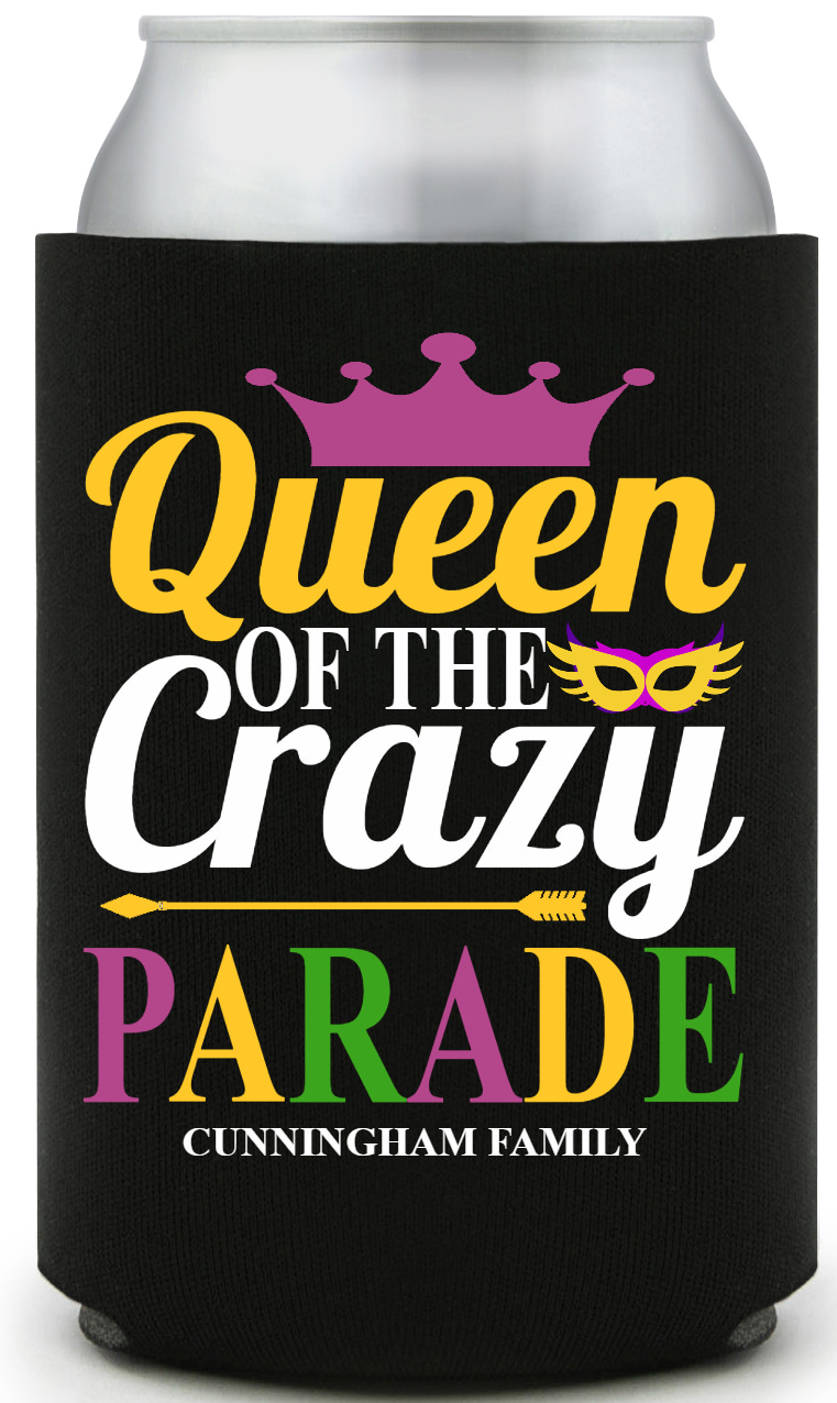 Queen Of The Crazy Parade Full Color Foam Collapsible Coolies All Over Print Style 170331