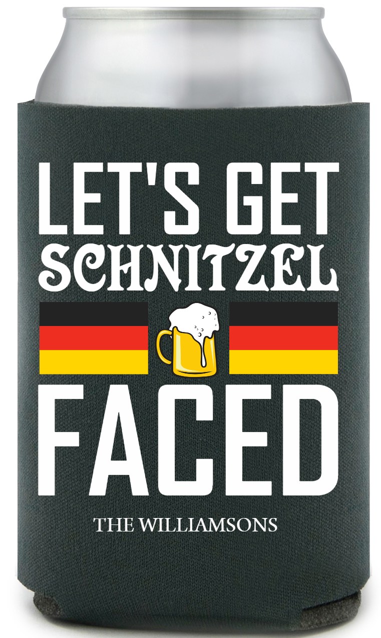 Let's Get Schnitzel Faced Full Color Foam Collapsible Coolies - All Over Print Style 166908