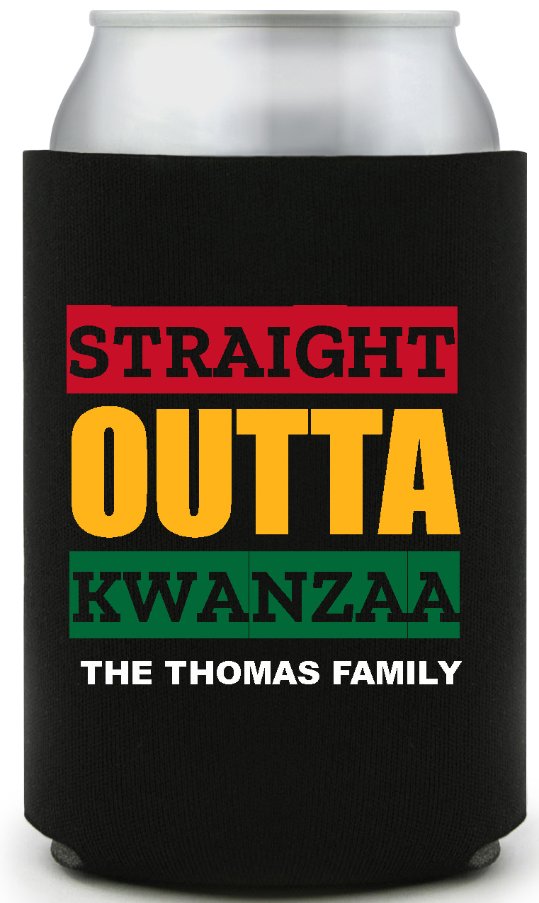 Straight Outta Kwanzaa The Thomas Family Full Color Foam Collapsible Coolies All Over Print Style 168556