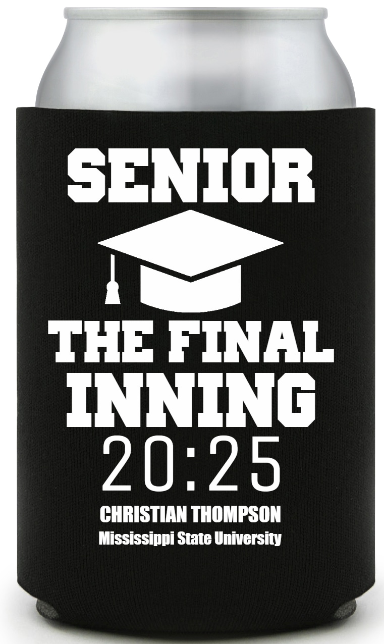 Senior The Final Inning 2025 Full Color Foam Collapsible Coolies All Over Print Style 172713