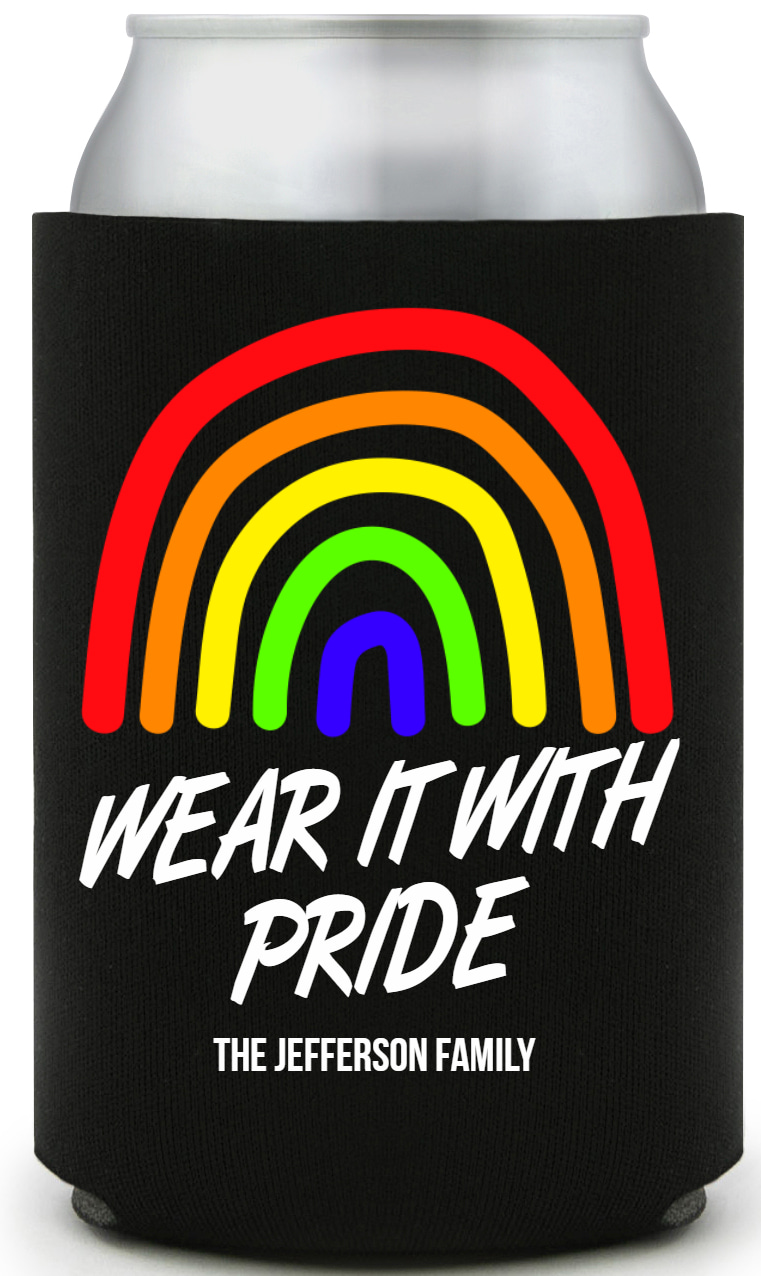 Wear It With Pride Full Color Foam Collapsible Coolies All Over Print Style 173152