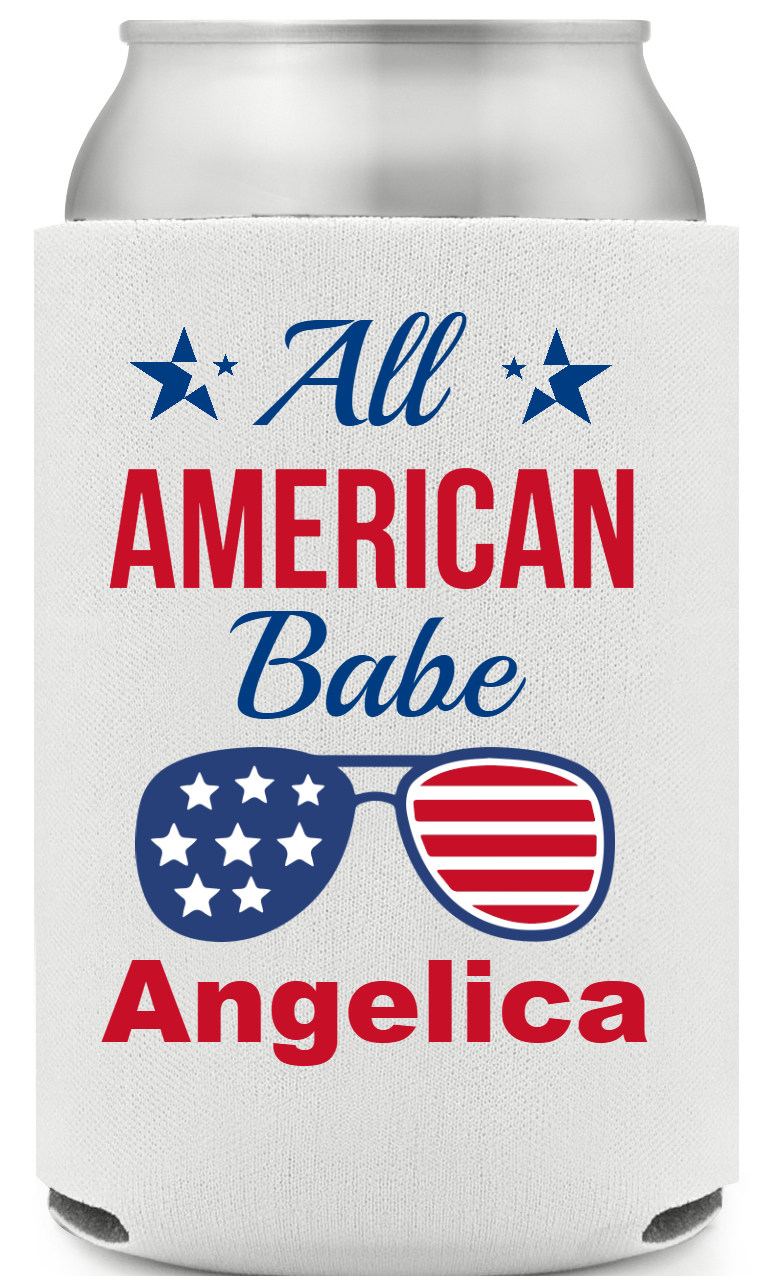 All American Babe Full Color Foam Collapsible Coolies All Over Print Style 172732
