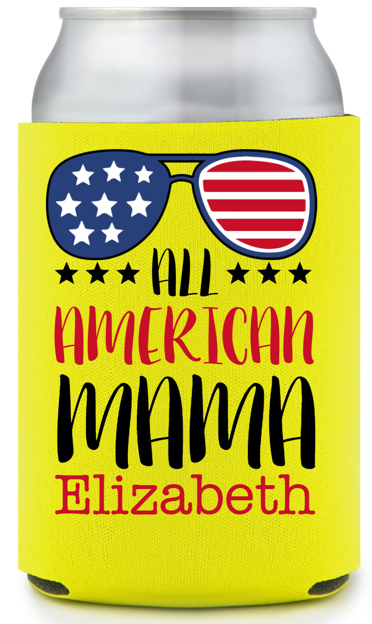 All American Mama Full Color Foam Collapsible Coolies All Over Print Style 173041