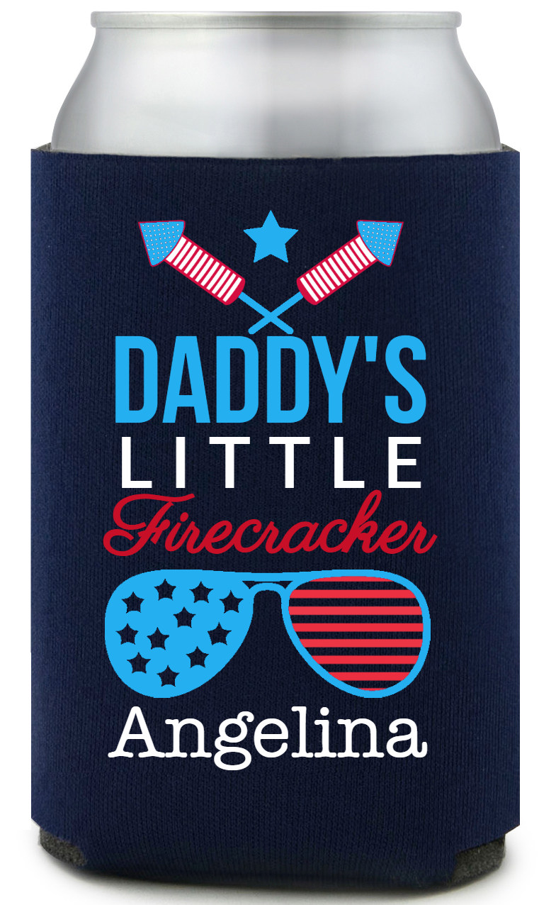 Daddy's Little Firecracker Full Color Foam Collapsible Coolies All Over Print Style 173011