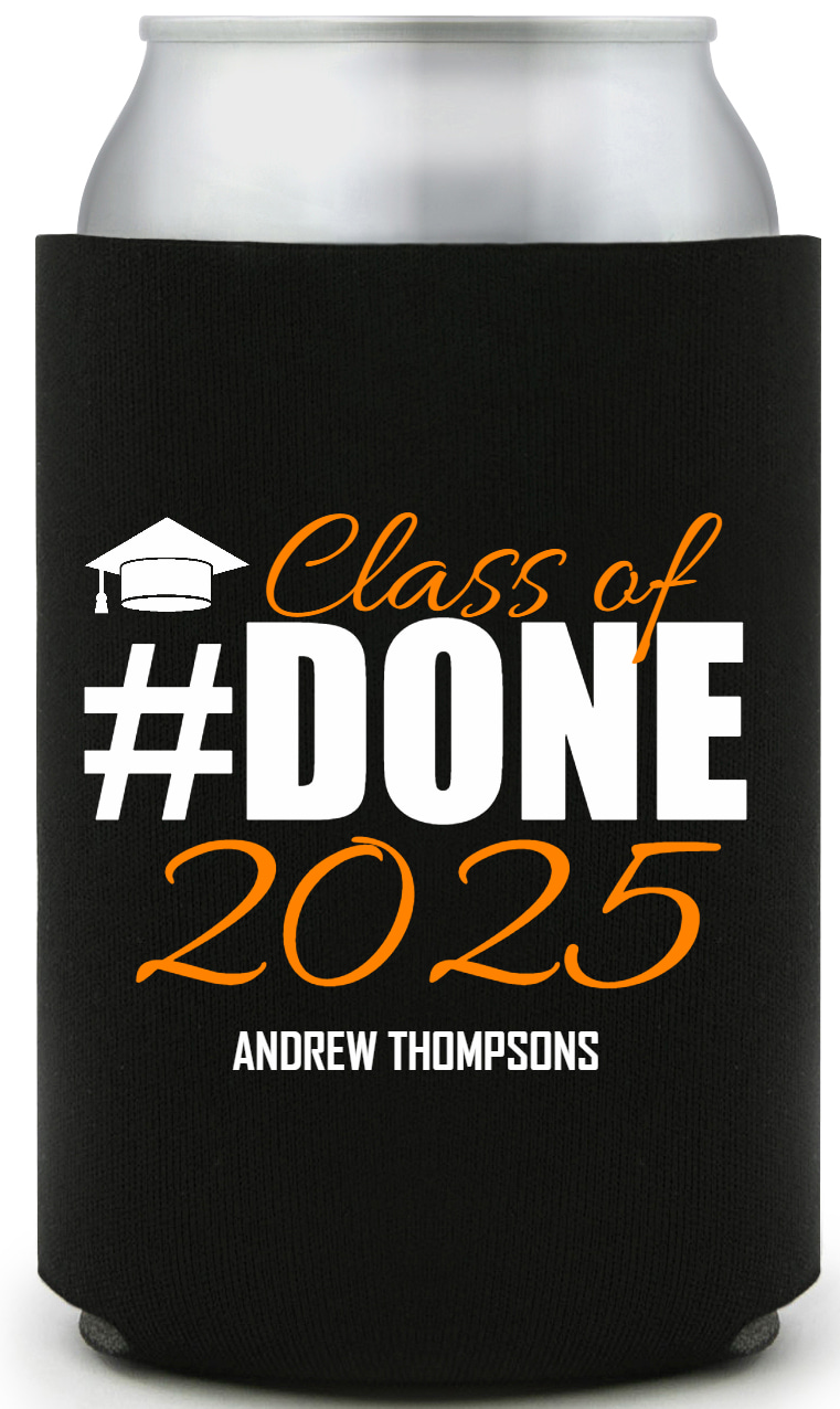 Class Of 2025 Done Full Color Foam Collapsible Coolies All Over Print Style 171137