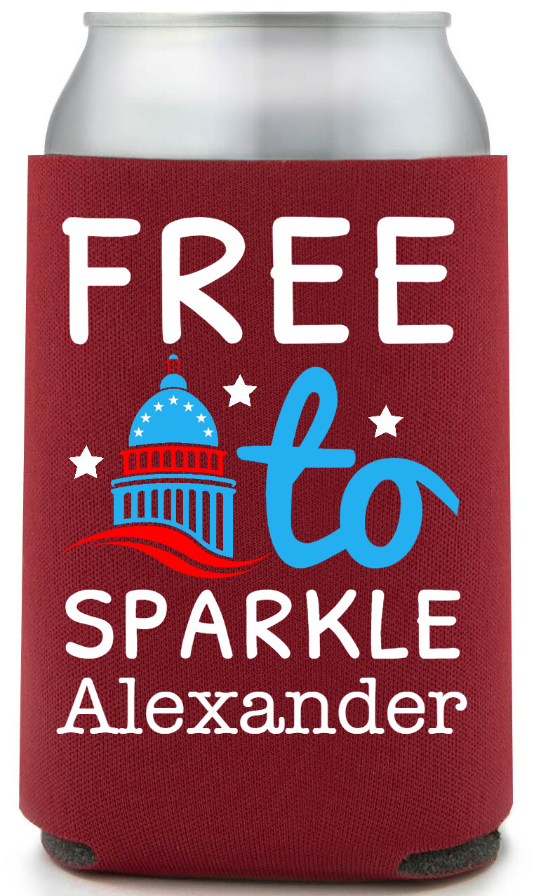 Free To Sparkle Full Color Foam Collapsible Coolies All Over Print Style 173035
