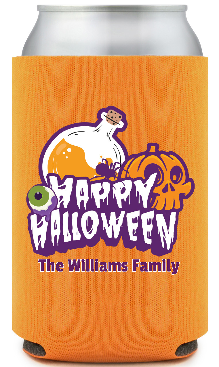 Happy Halloween The Williams Family Full Color Foam Collapsible Coolies All Over Print Style 167670