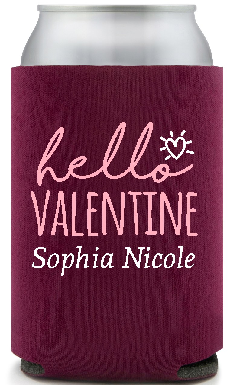 Hello Valentine Sohpia Nicole Full Color Foam Collapsible Coolies All Over Print Style 169476