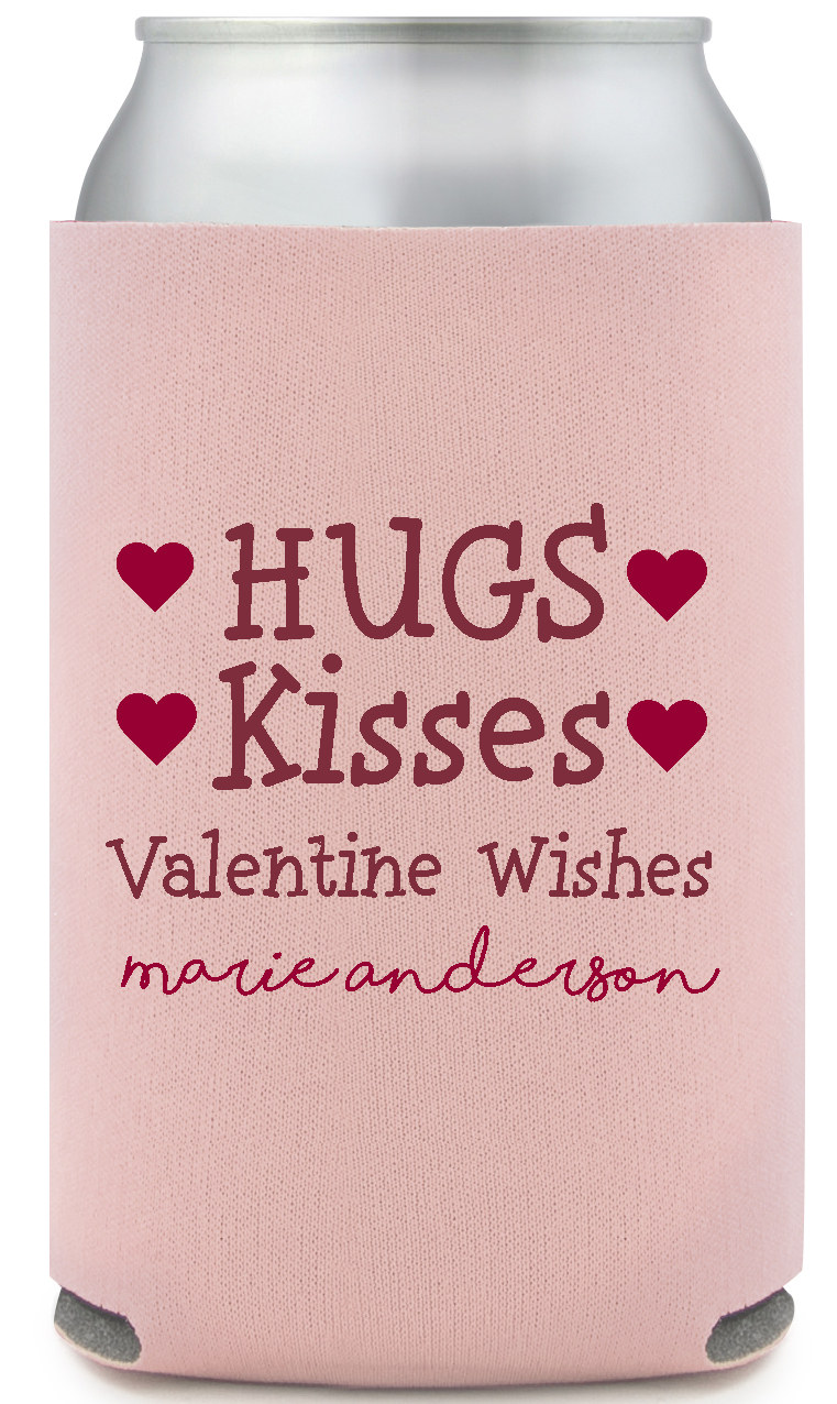 Hugs Kisses Valentine Wishes Marie Anderson Full Color Foam Collapsible Coolies All Over Print Style 169484