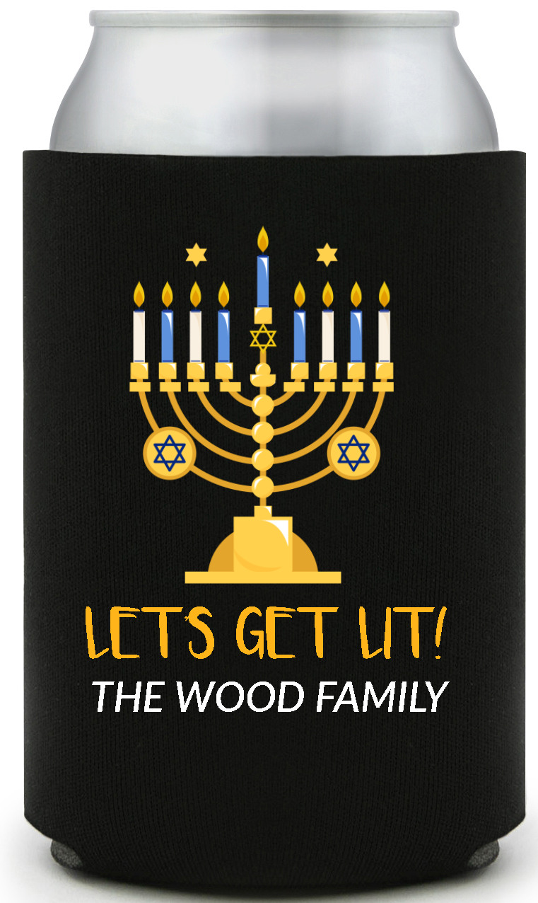 Let's Get Lit The Wood Family Full Color Foam Collapsible Coolies All Over Print Style 168467