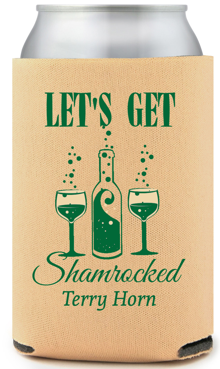 Let's Get Shamrocked Terry Horn Full Color Foam Collapsible Coolies All Over Print Style 170069