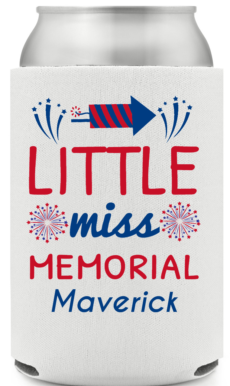 Little Miss Memorial Full Color Foam Collapsible Coolies All Over Print Style 173036