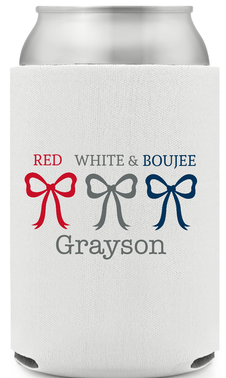 Red White Boujee Full Color Foam Collapsible Coolies All Over Print Style 172449
