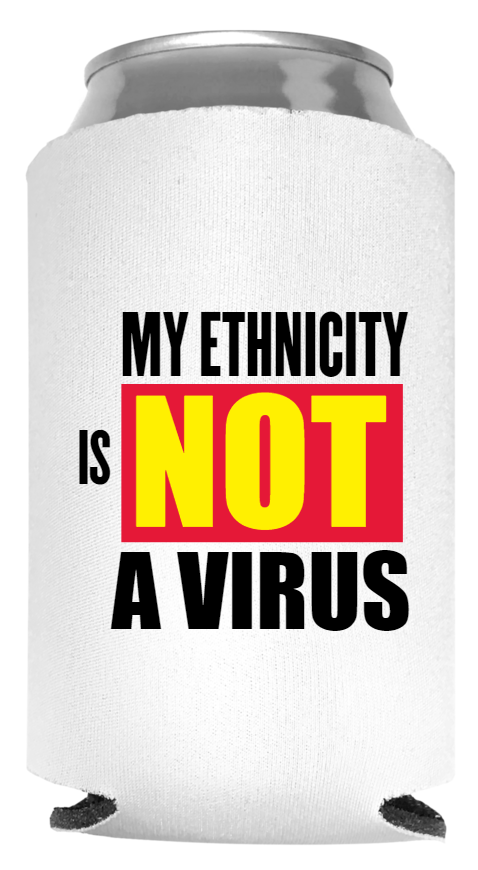 Asian Racism Full Color Foam Collapsible Coolies Style 131769