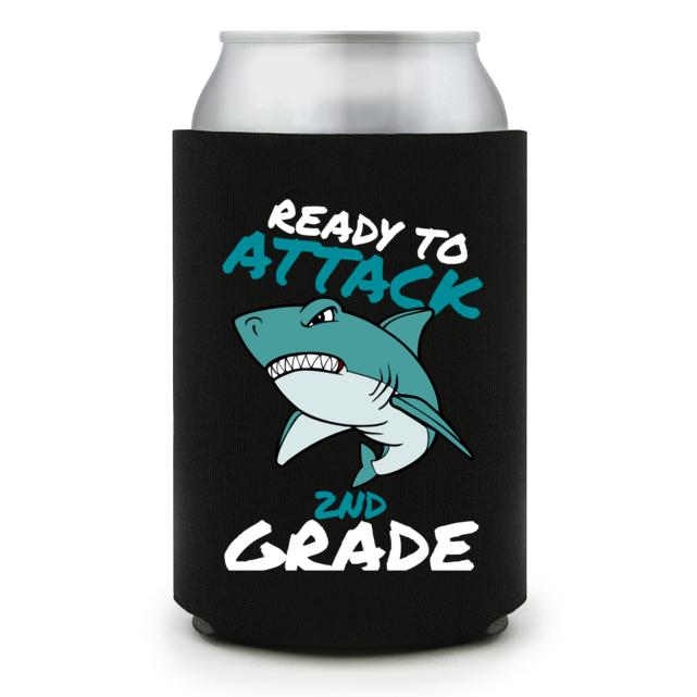 Full Color Foam Collapsible Can Coolers Back To School Attack Ready To Grade 2nd Style 140025