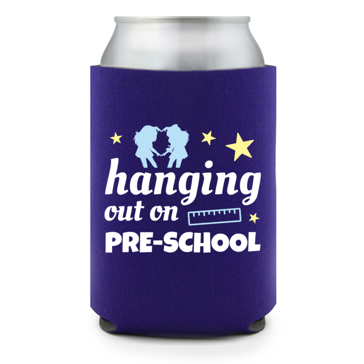 Full Color Foam Collapsible Can Coolers Back To School Hanging Out On Pre-School Style 139594