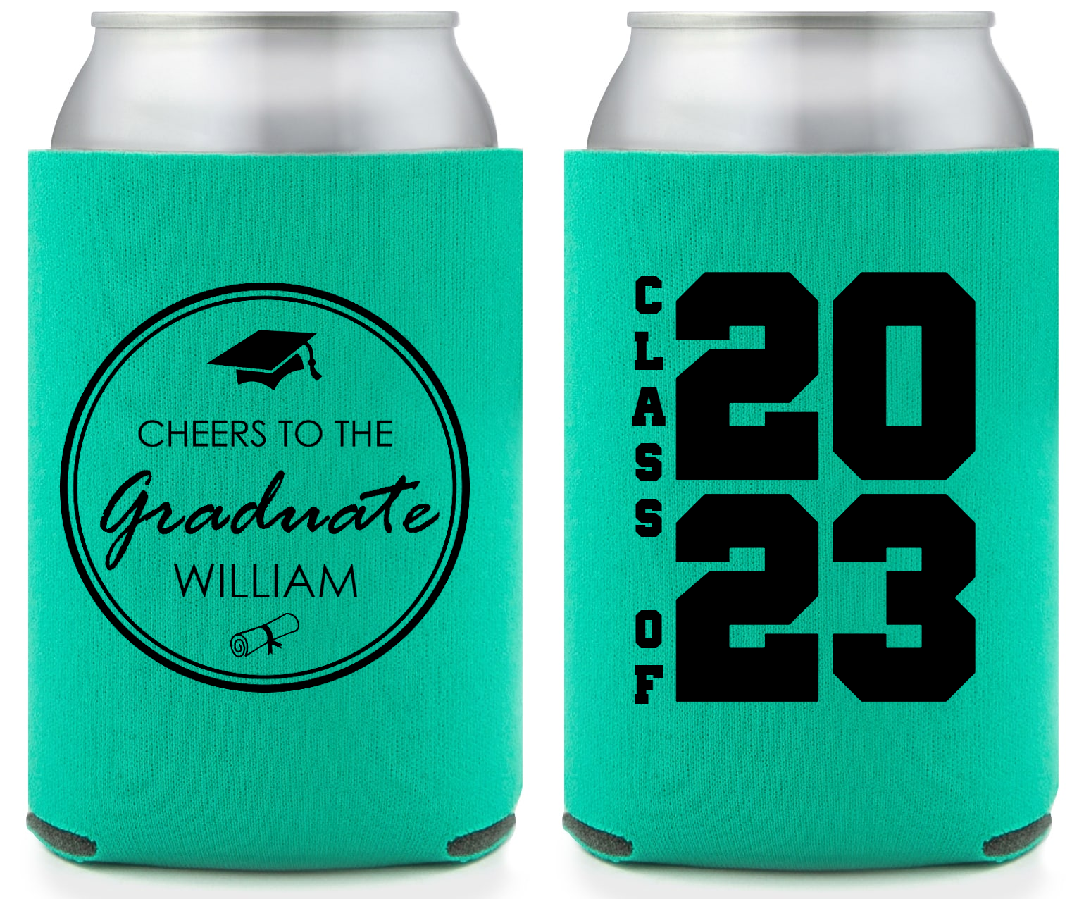 Cheers To The Graduate Class Of 2023 Full Color Foam Collapsible Coolies Style 158854