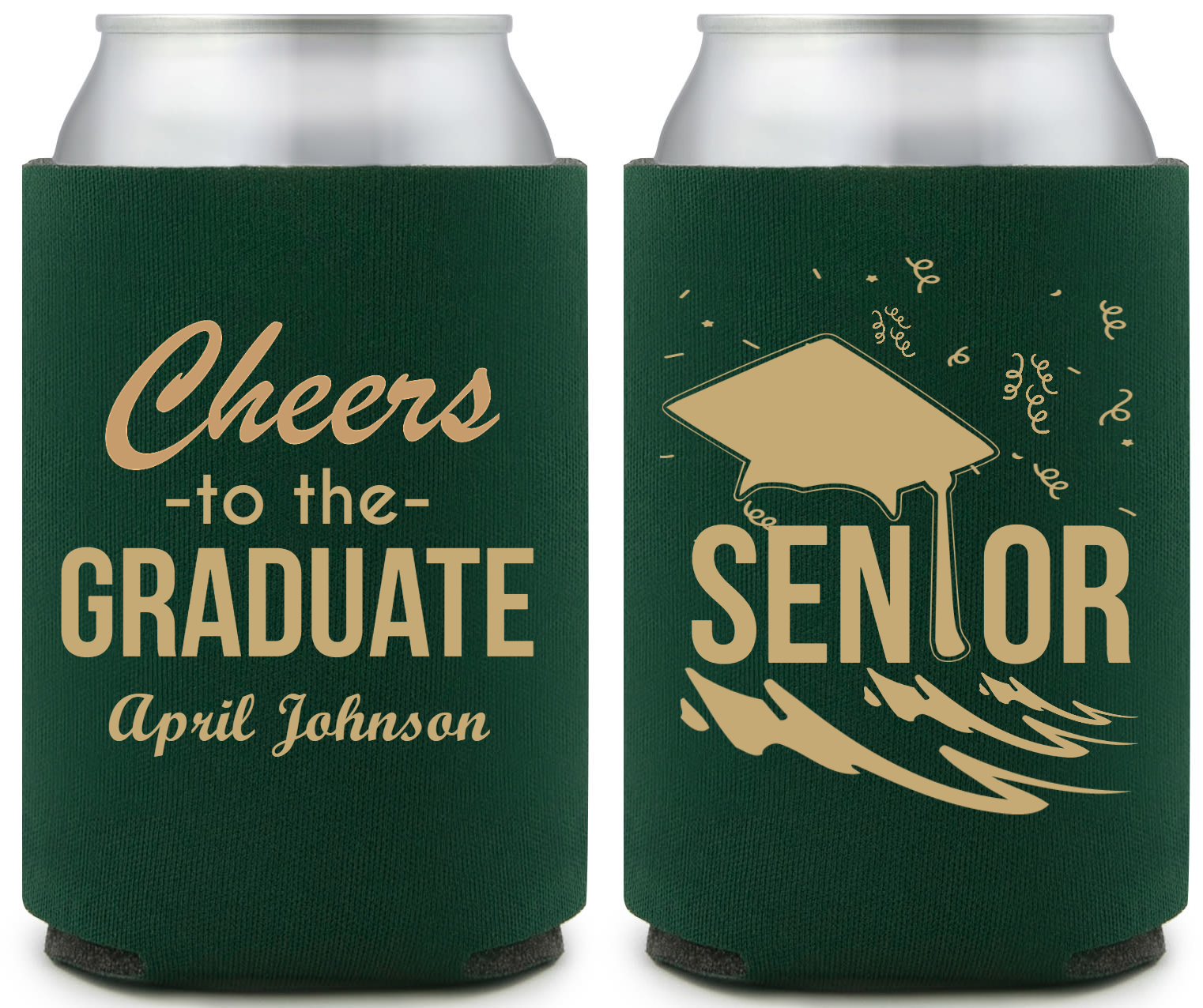 Cheers To The Graduate Full Color Foam Collapsible Coolies Style 158949