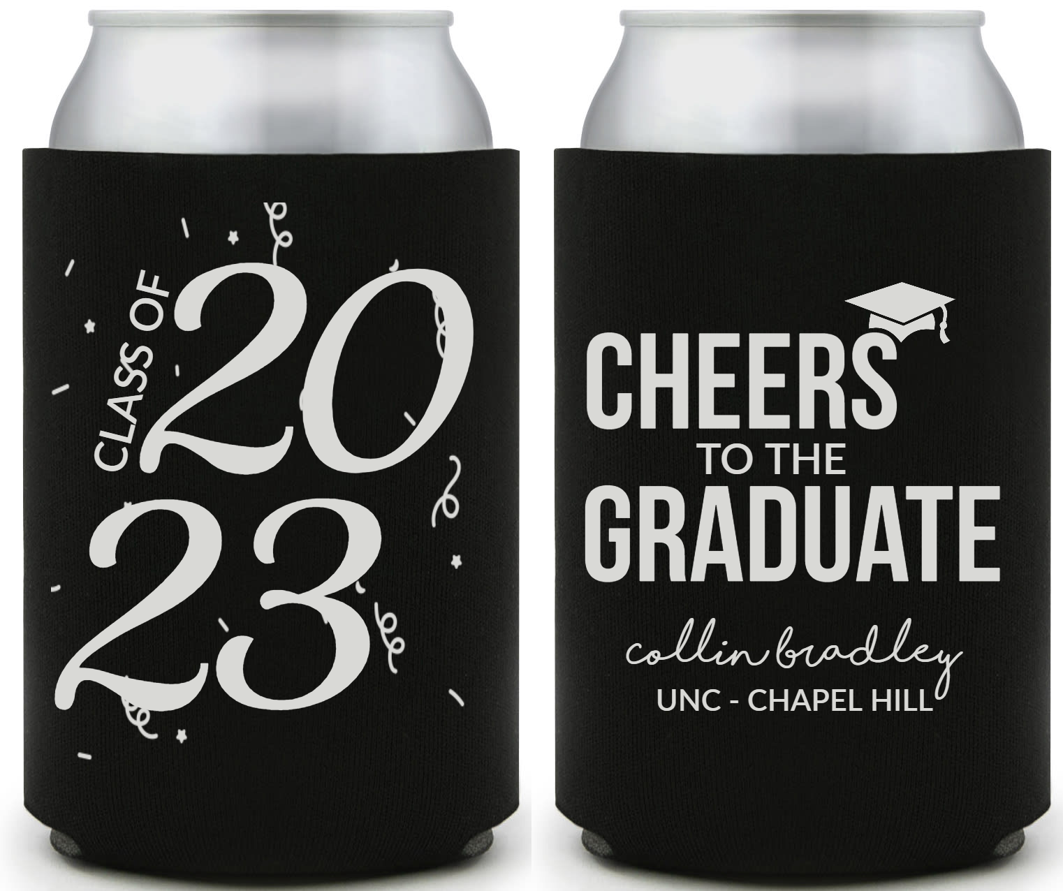 Cheers To The Graduate Full Color Foam Collapsible Coolies Style 158915
