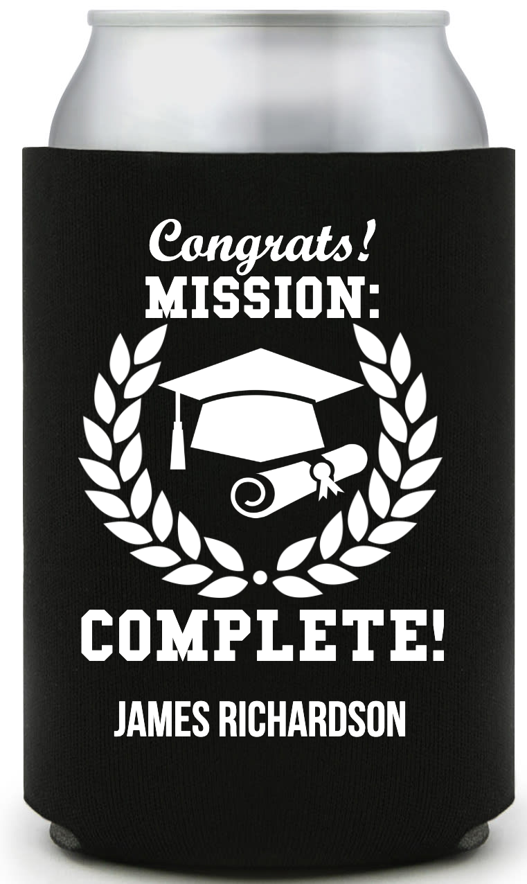 Congrats Mission Complete Full Color Foam Collapsible Coolies Style 158895