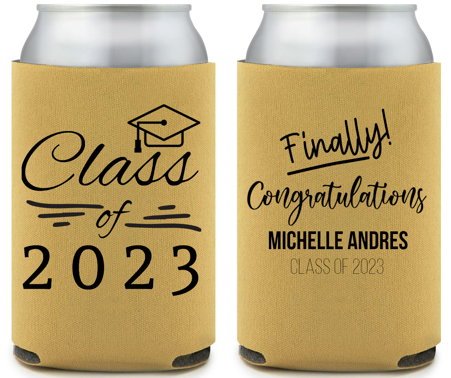 Finally Congratulations Full Color Foam Collapsible Coolies Style 158948