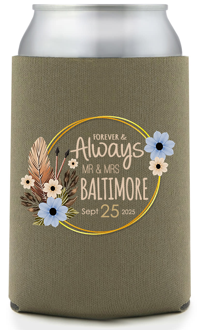 Forever And Always Mr & Mrs Baltimore, June 25 2023 Full Color Foam Collapsible Coolies Style 159065