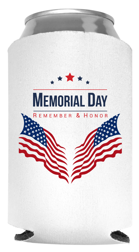 Memorial Day Full Color Foam Collapsible Coolies Style 134999