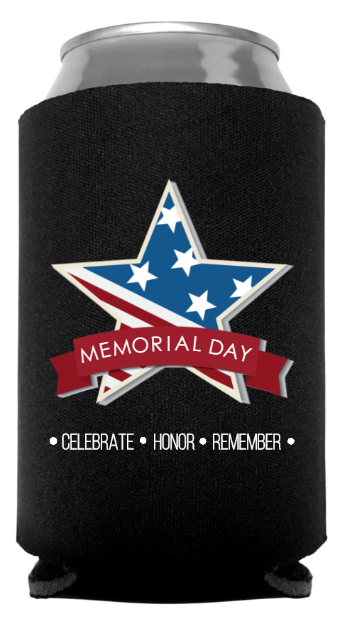 Memorial Day Full Color Foam Collapsible Coolies Style 118168