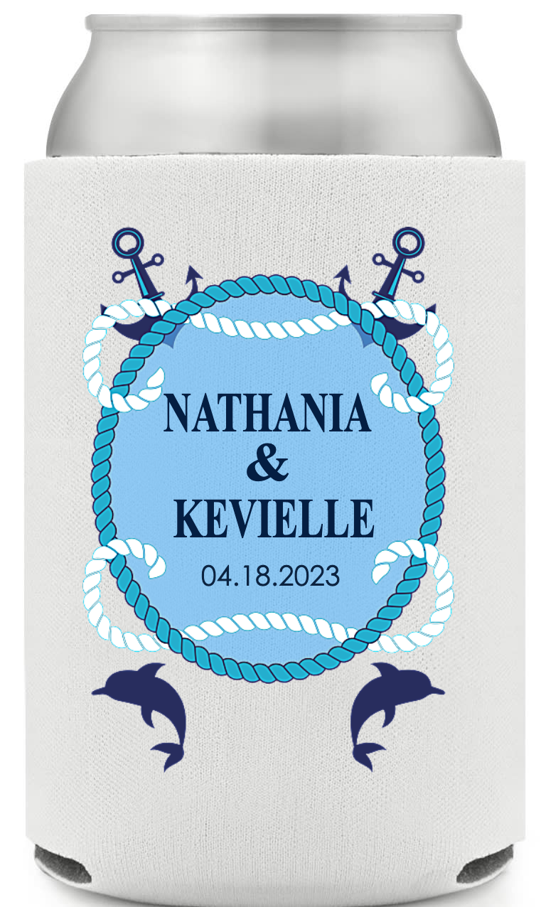 Nautical Wedding Full Color Foam Collapsible Coolies Style 159192