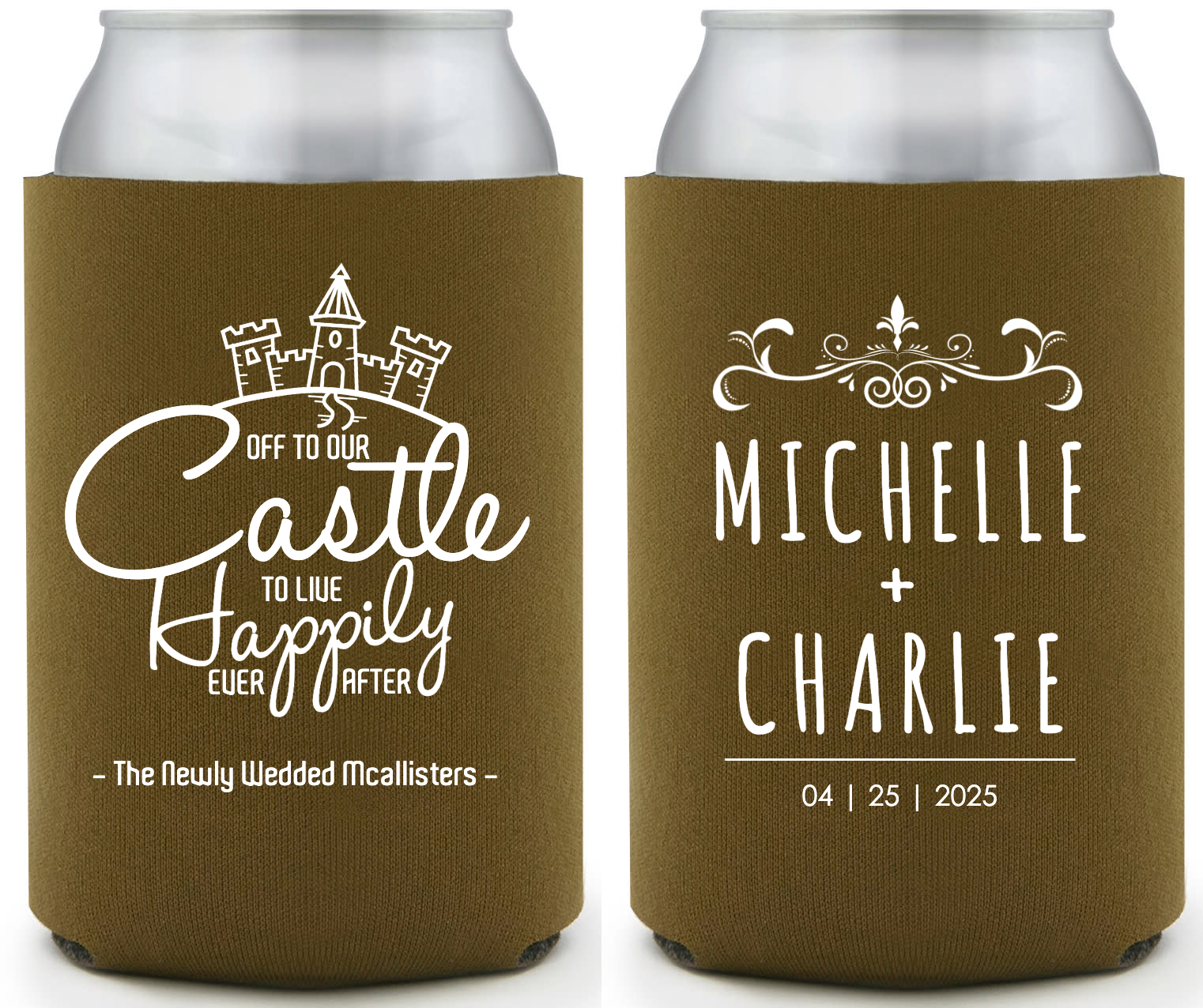 Off To Our Castle To Live Happily Ever After Full Color Foam Collapsible Coolies Style 159124
