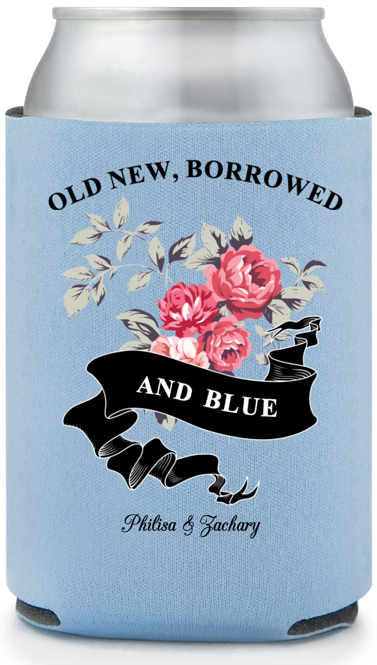 Old New Borrowed And Brewed Full Color Foam Collapsible Coolies Style 158646