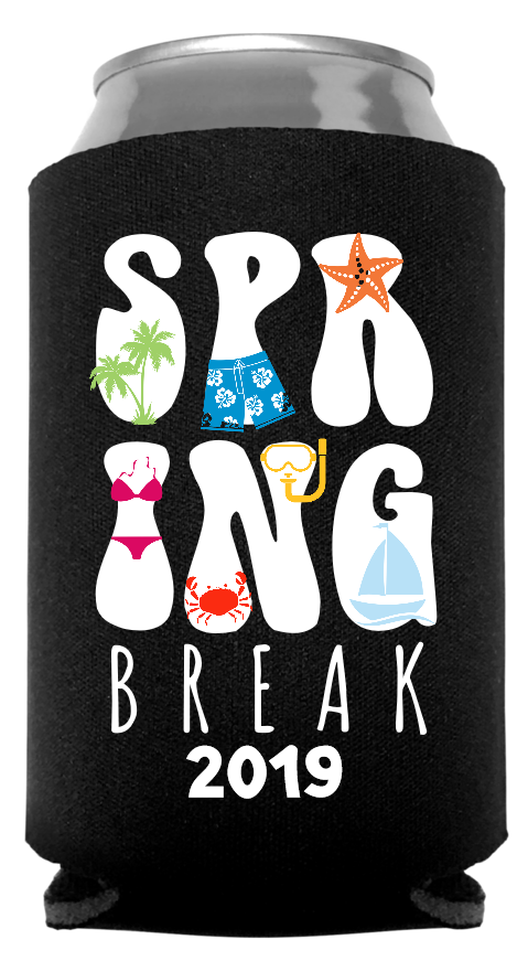 Spring Break Full Color Foam Collapsible Coolies Style 101705