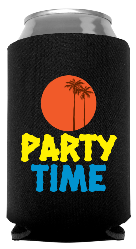 Full Color Foam Collapsible Can Coolers Summer Season Party Time Style 135330