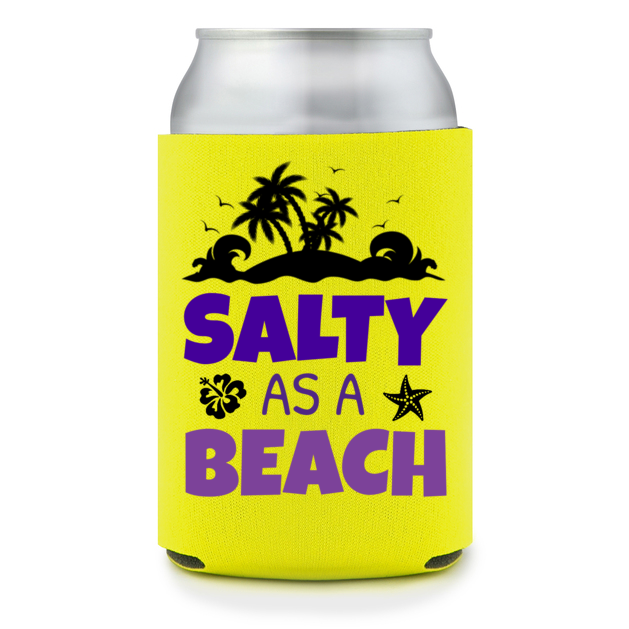 Full Color Foam Collapsible Can Coolers Summer Salty As A Beach Style 139834