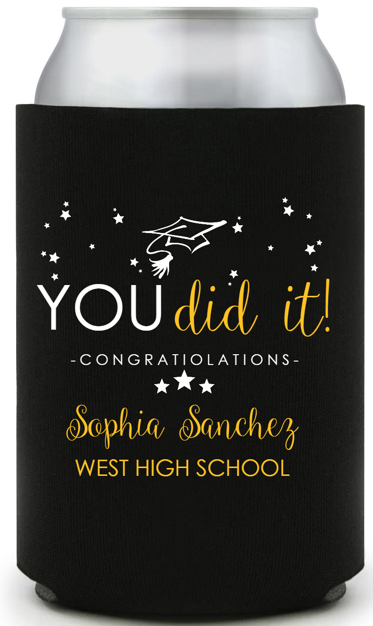 You Did It Congratulations Full Color Foam Collapsible Coolies Style 158946