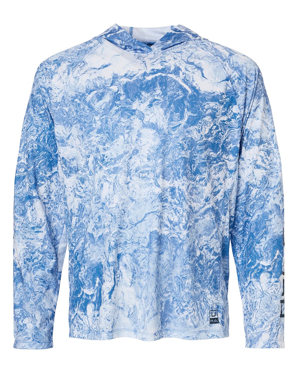 HUK Men's Pursuit Mossy Oak Printed Hooded Long Sleeve T-Shirt - H12L0047