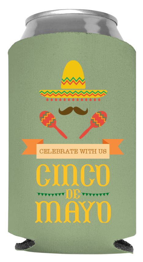 Happy Cinco De Mayo Full Color Foam Collapsible Coolies Style 105897