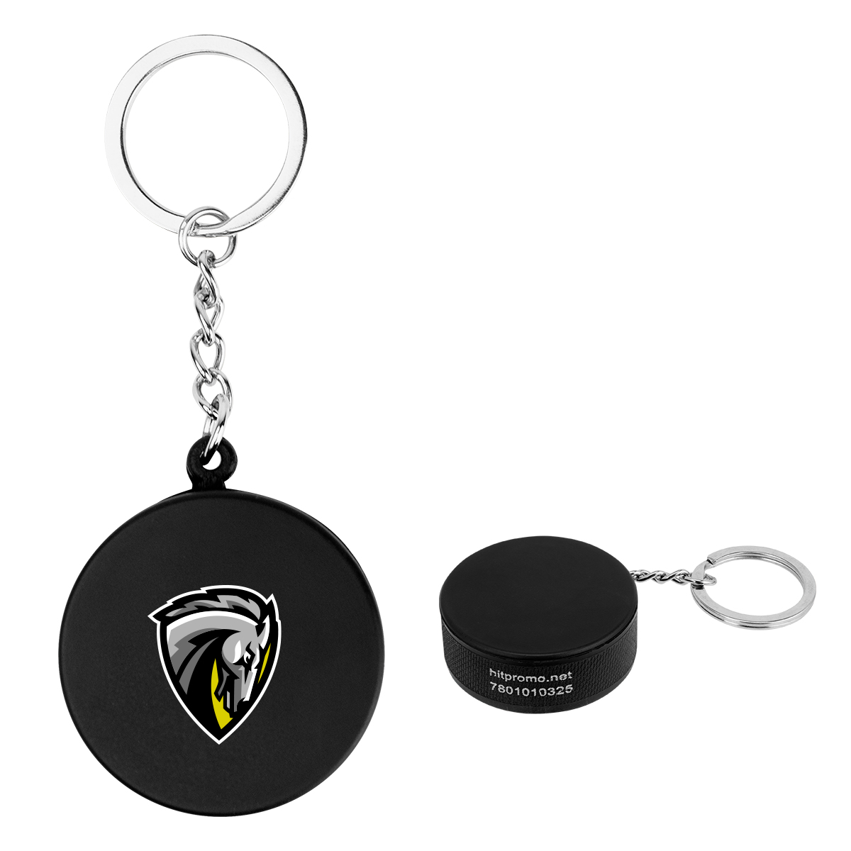Hockey Puck Stress Reliever Keychain