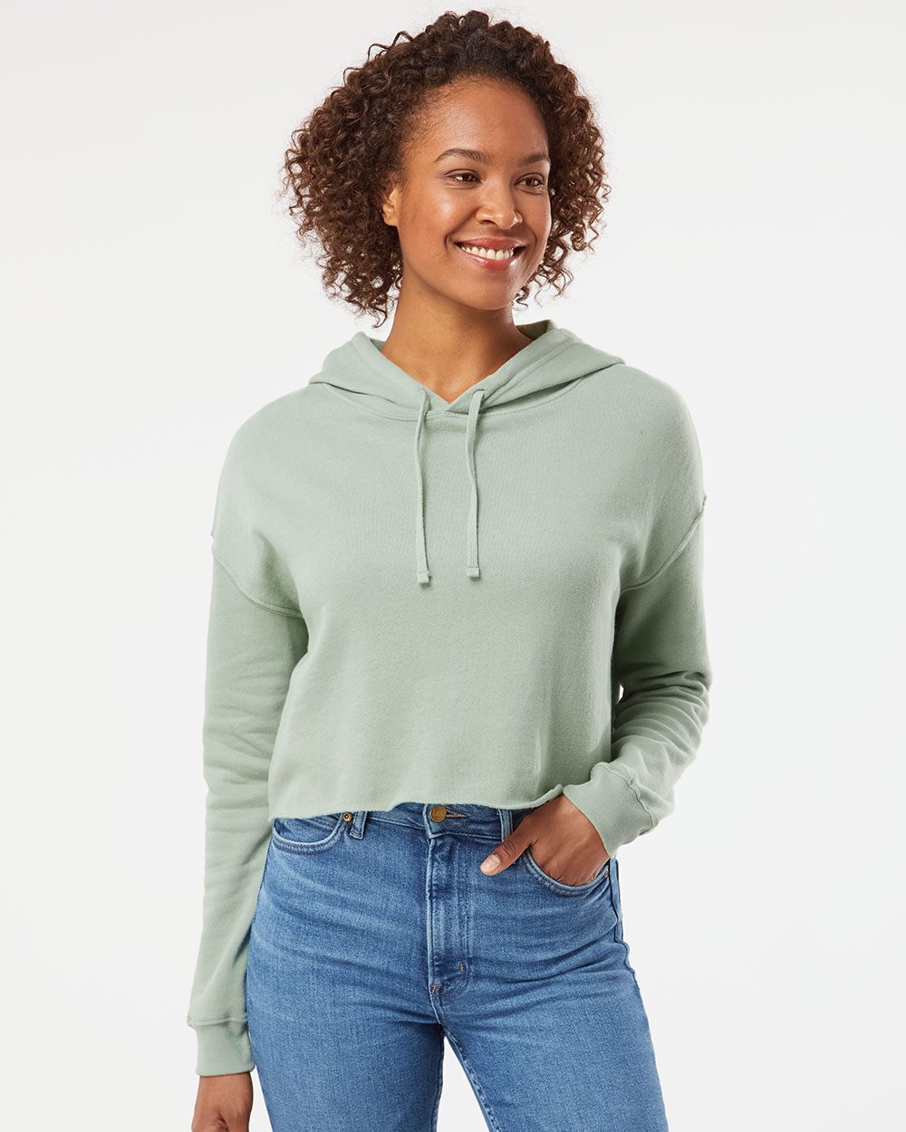 Independent Trading Co. Women&rsquo;s Lightweight Crop Hooded Sweatshirt - AFX64CRP