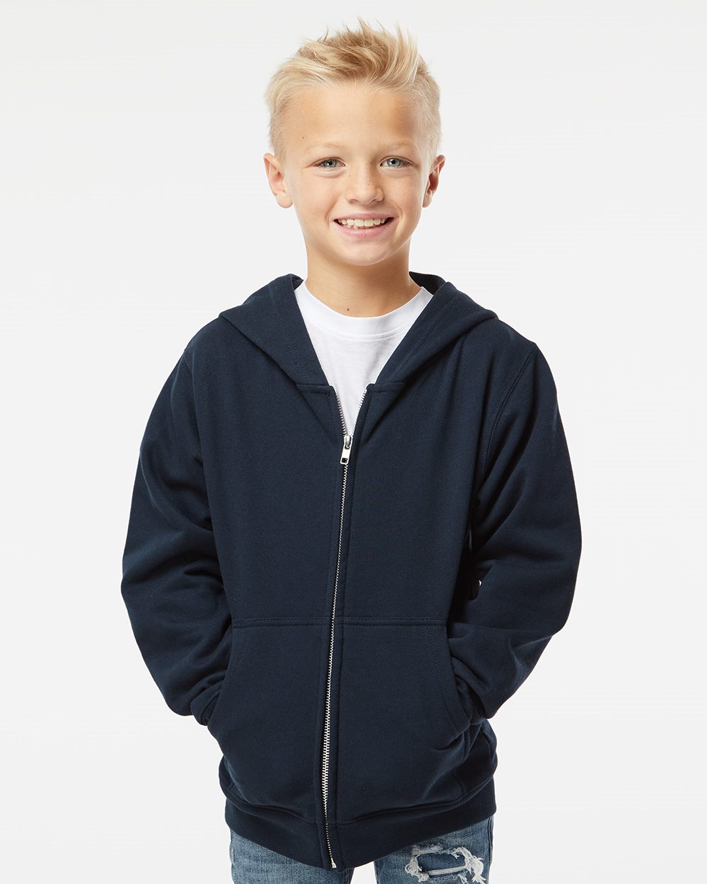 Independent Trading Co. Youth Midweight Full-Zip Hooded Sweatshirt - SS4001YZ