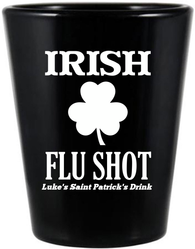 Irish Flu Shot St. Patrick’s Black Shot Glass