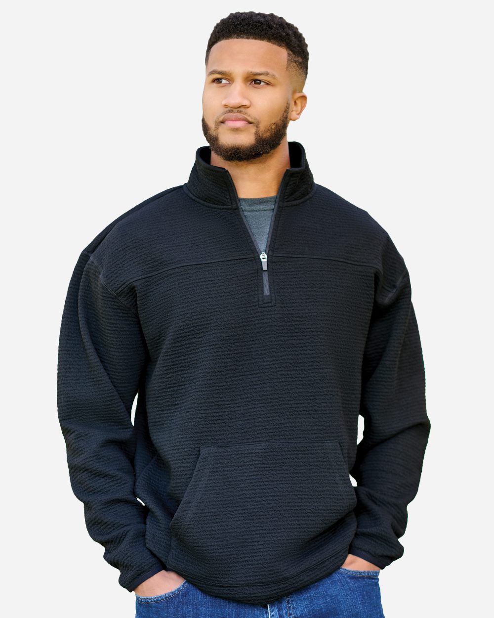 J. America Unisex Pebble Fleece Quarter-Zip Pullover - 8773