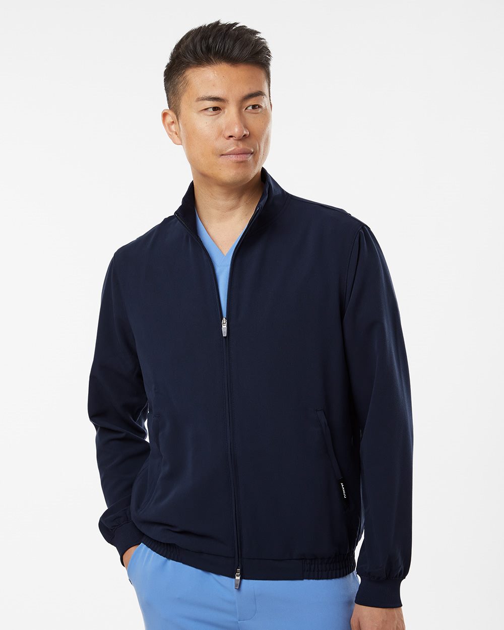 Jaanuu Men's Wolfe Everyday Full-Zip 6-Pocket Scrub Jacket - M60001