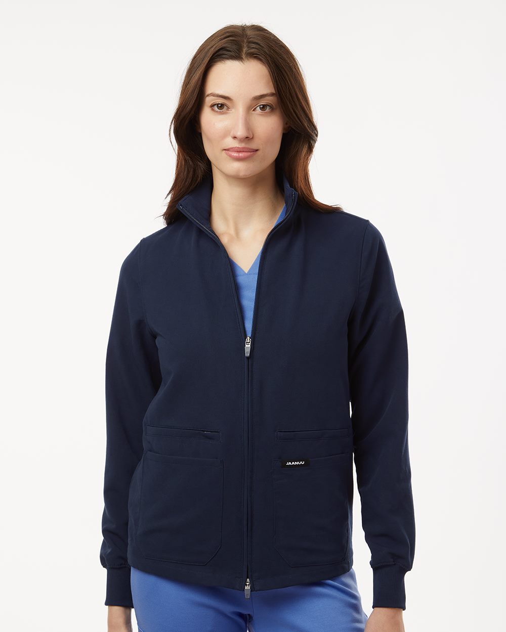 Jaanuu Women's Ceri Essential Full-Zip 6-Pocket Scrub Jacket - W60001