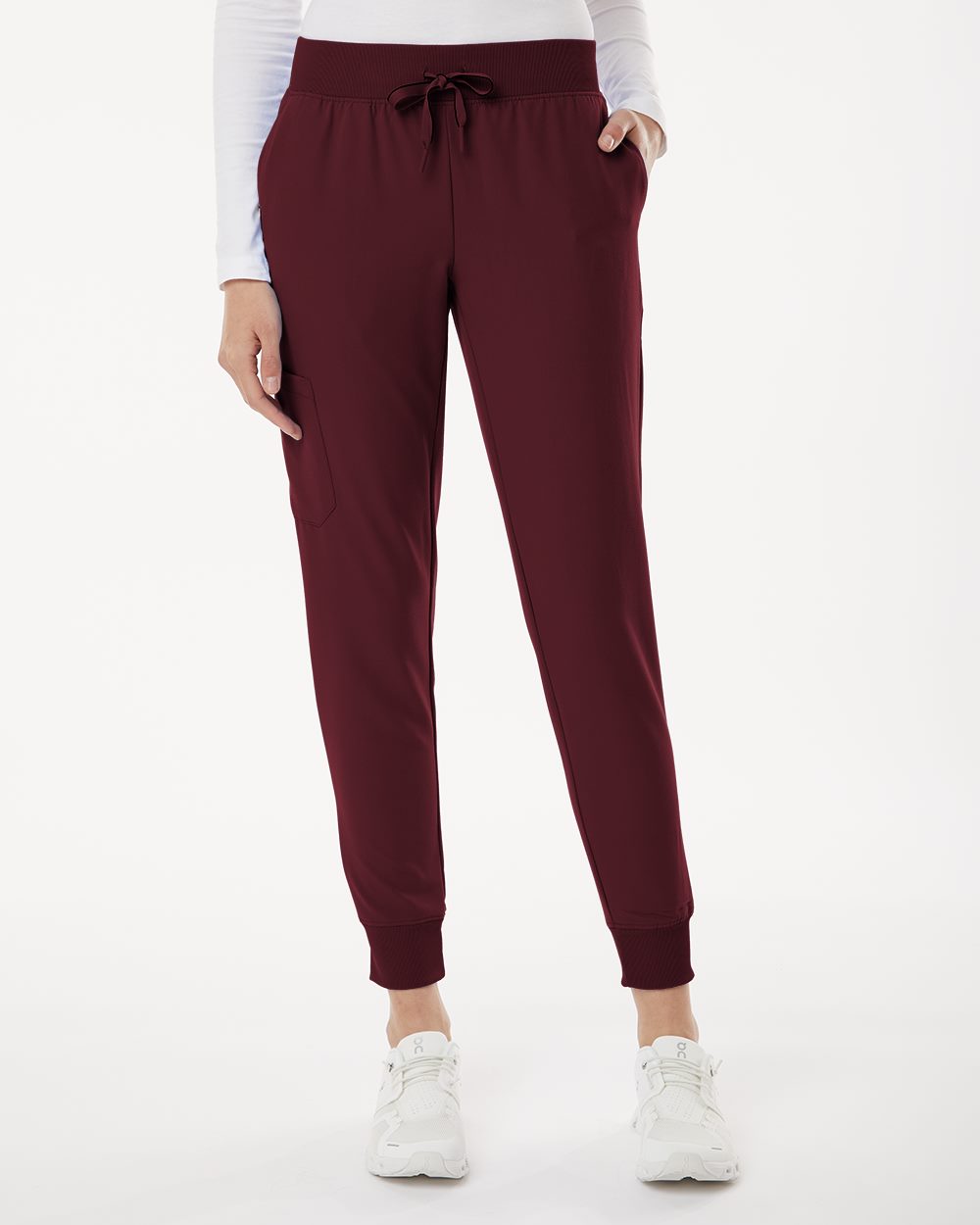 Jaanuu Women's Petite Sizes Silex Knit-Waist Scrub Joggers - W20003P