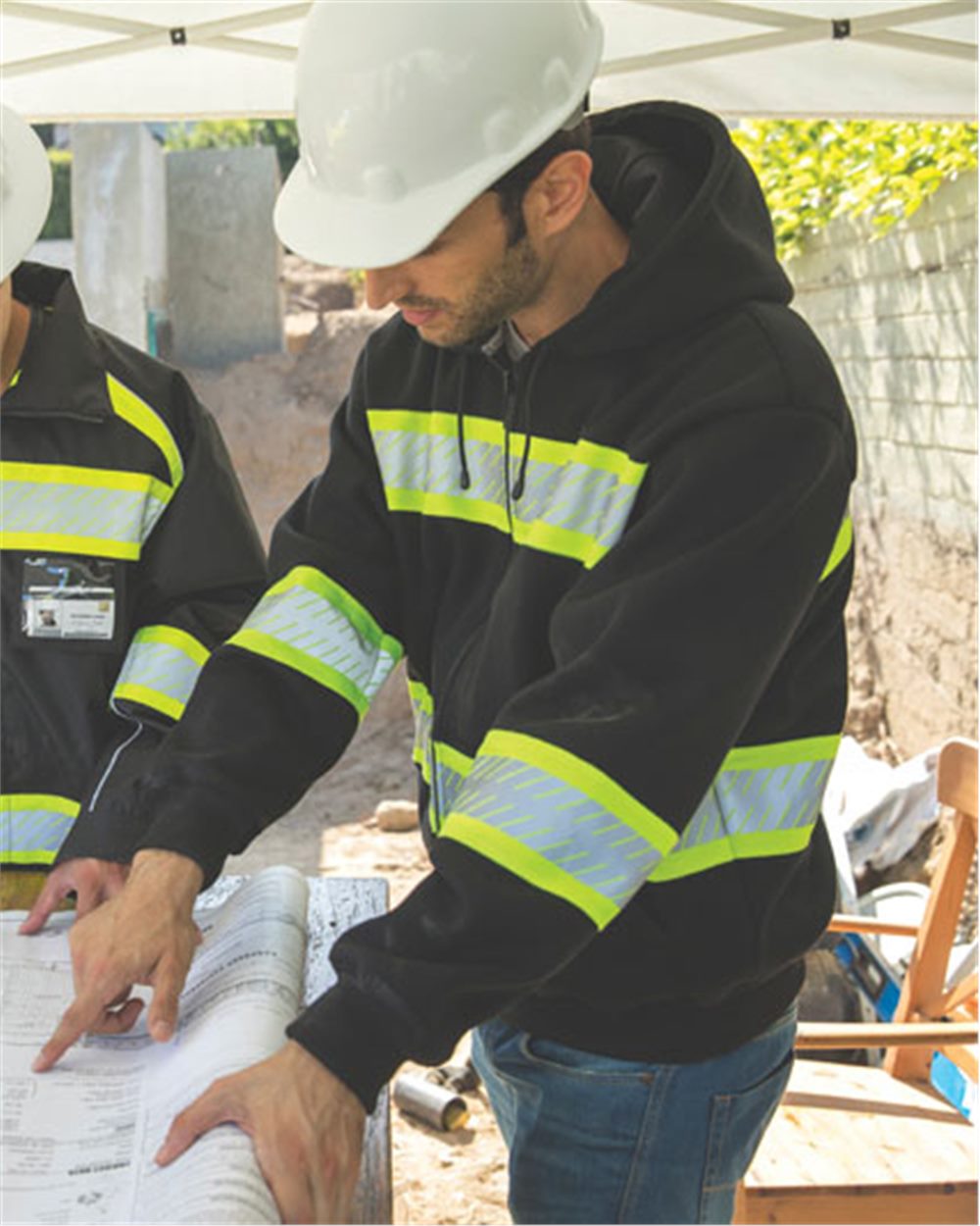 Kishigo Men's EV Series&reg; Enhanced Visibility Full-Zip Hooded Sweatshirt - B310-313