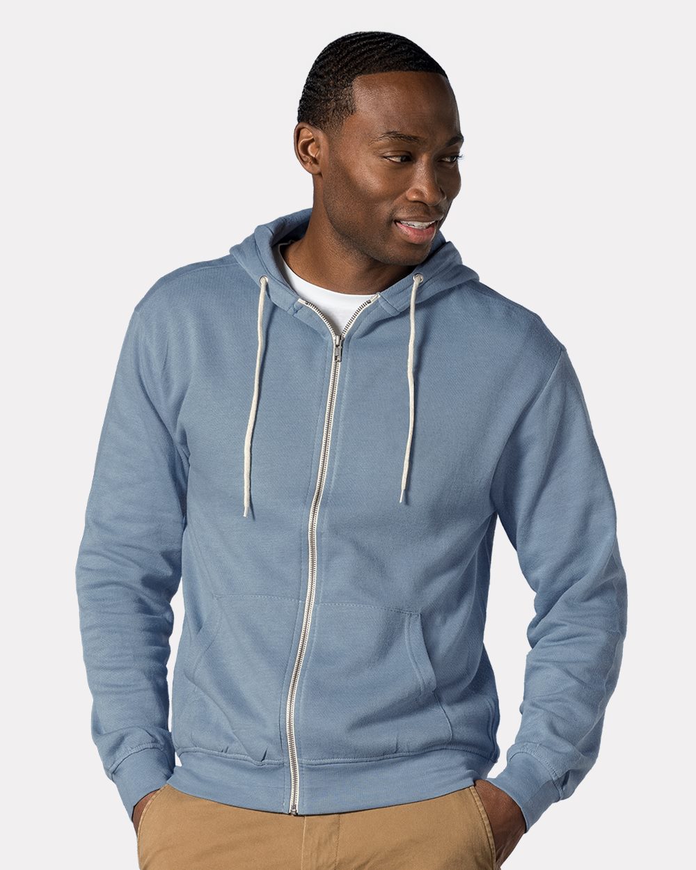 MV Sport Unisex Retro Heather Full-Zip Hooded Sweatshirt - 2349